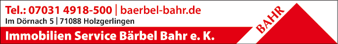 Anzeige Immobilien Service Bärbel Bahr