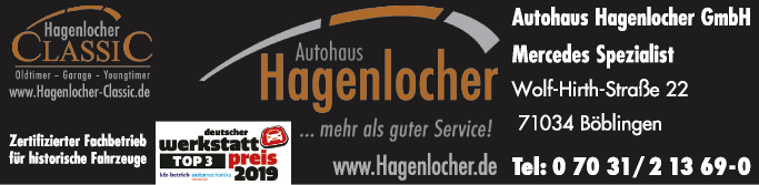 Anzeige Autohaus Hagenlocher GmbH