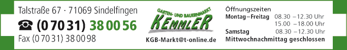 Anzeige Garten- und Bauernmarkt KEMMLER