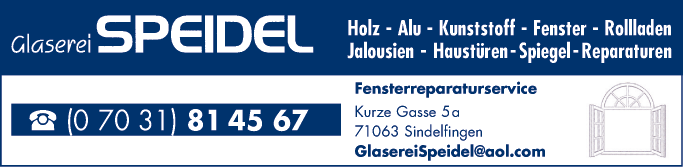 Anzeige Fenster Speidel Glaserei e.K