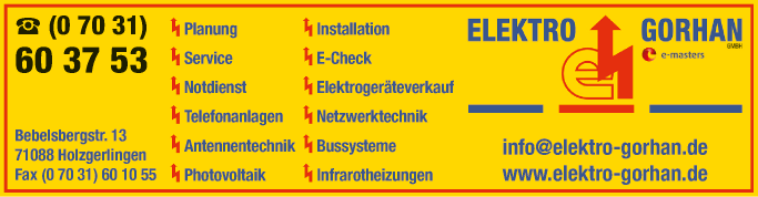 Anzeige Elektro Gorhan GmbH