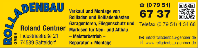 Anzeige Gentner Roland Rollladen GmbH