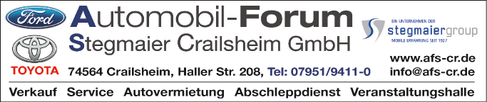 Anzeige Stegmaier Automobil-Forum Crailsheim GmbH