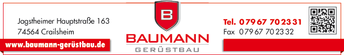 Anzeige Baumann Gerüstbau GmbH & Co.KG