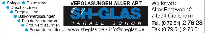 Anzeige SH-GLAS Harald Schön