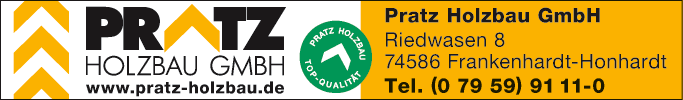 Anzeige Pratz Holzbau GmbH