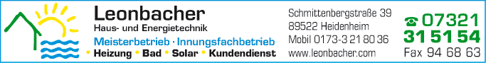 Anzeige Heizung Leonbacher