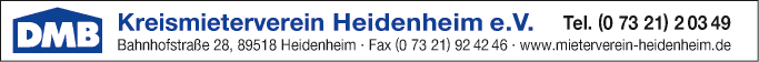 Anzeige Mieterverein Heidenheim e.V.