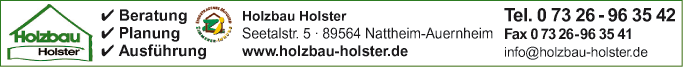 Anzeige Holzbau Holster