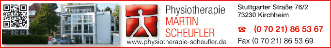 Anzeige Physiotherapie Scheufler Martin