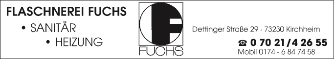 Anzeige Fuchs Flaschnerei
