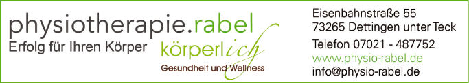 Anzeige Physiotherapie Rabel,Jeanette Rabel