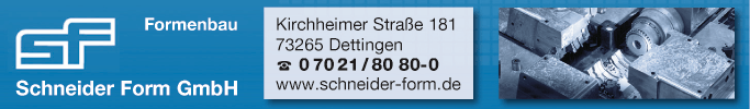 Anzeige Schneider Form GmbH