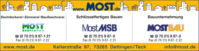 Anzeige Most Bau GmbH & Co. KG