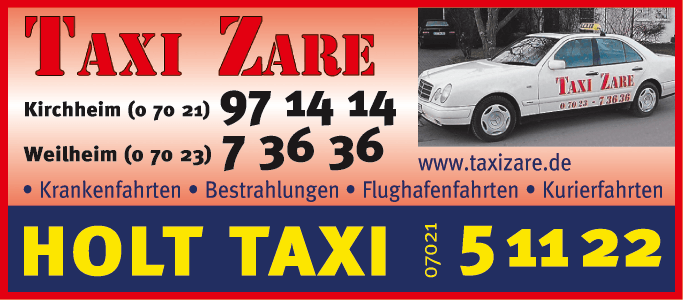 Anzeige Taxi Zare