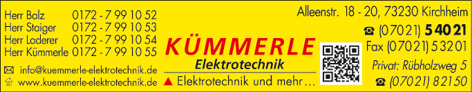 Anzeige Elektro Kümmerle