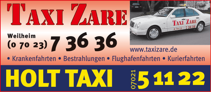 Anzeige Taxi Zare