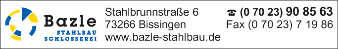 Anzeige Bazle Stahlbau-Schlosserei GmbH