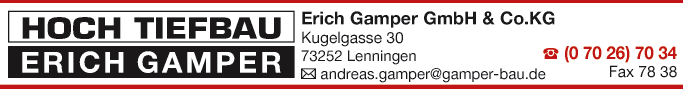 Anzeige Gamper Erich GmbH & Co. KG