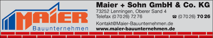 Anzeige Maier u. Sohn GmbH & Co. KG Bauunternehmung