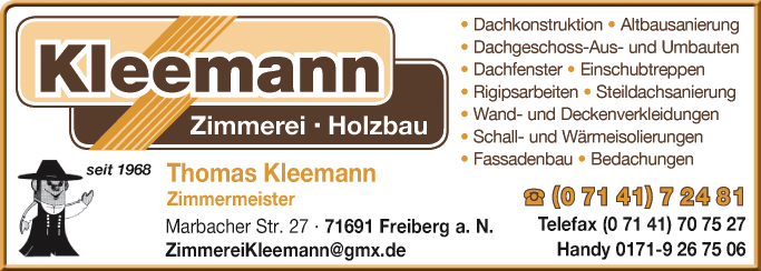 Anzeige Kleemann H. Zimmerei GmbH