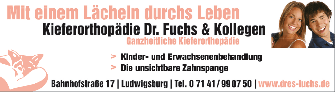 Anzeige Dr. FUCHS & KOLLEGEN Kieferorthopädie