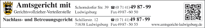 Anzeige Amtsgericht mit Gerichtsvollzieher-Verteilerstelle