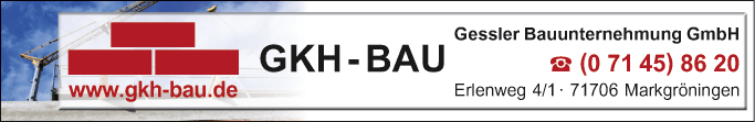 Anzeige GKH-BAU Gessler Bauunternehmung GmbH