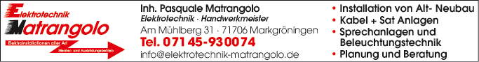Anzeige Elektrotechnik Matrangolo