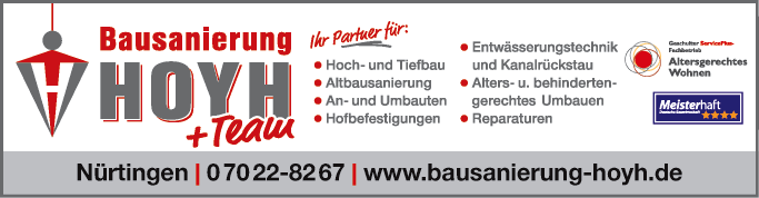 Anzeige Bausanierung HOYH und Team GmbH