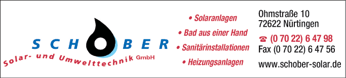 Anzeige Schober Solar- und Umwelttechnik GmbH