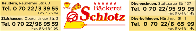 Anzeige Schlotz Fritz Bäckerei