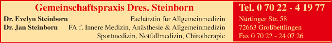 Anzeige Steinborn Jan Dr.