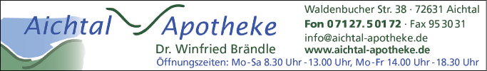 Anzeige Aichtal-Apotheke Dr. Brändle Winfried
