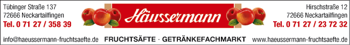 Anzeige Häussermann Fruchtsäfte GmbH & Co.KG