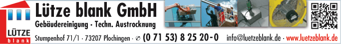 Anzeige Gebäudereinigung Lütze blank GmbH