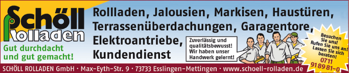 Anzeige Schöll Rolladen GmbH