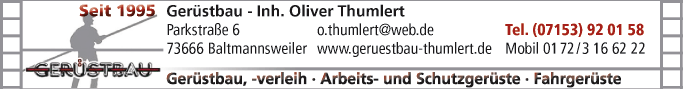 Anzeige Gerüstbau Inh. Oliver Thumlert