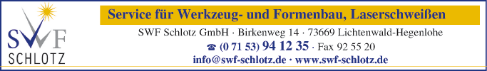 Anzeige SWF Schlotz GmbH - Service für Werkzeugbau u. Formenbau