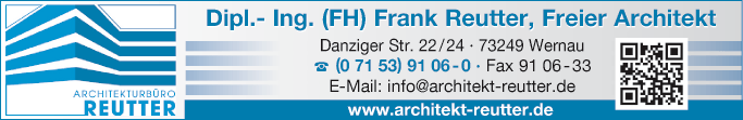 Anzeige Dipl.-Ing. Frank Reutter Architekt