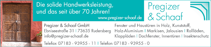 Anzeige Pregizer & Schaaf GmbH