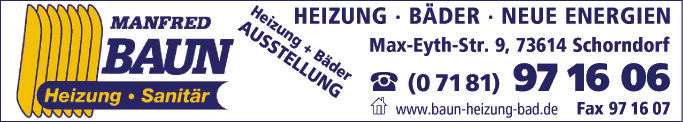 Anzeige Baun Manfred Heizung + Bäder