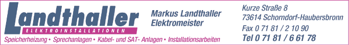 Anzeige Elektro Landthaller