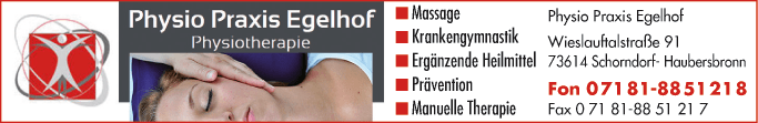 Anzeige Physio Praxis Egelhof