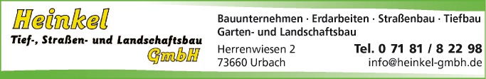 Anzeige Heinkel Tief-, Straßen- und Landschaftsbau GmbH