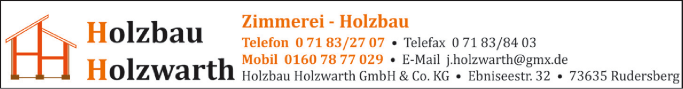 Anzeige Holzwarth Holzbau GmbH + Co. KG