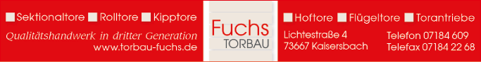 Anzeige Fuchs Torbau