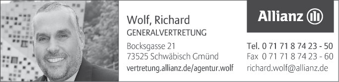 Anzeige Allianz-Generalvertretung Richard Wolf
