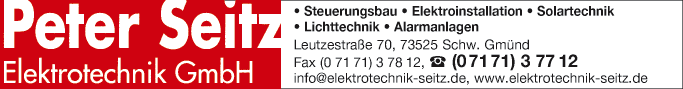 Anzeige Peter Seitz Elektrotechnik GmbH