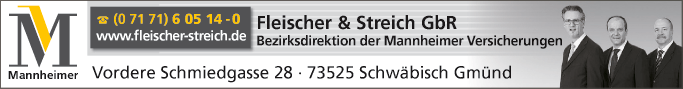 Anzeige Mannheimer Versicherung Fleischer & Streich GbR